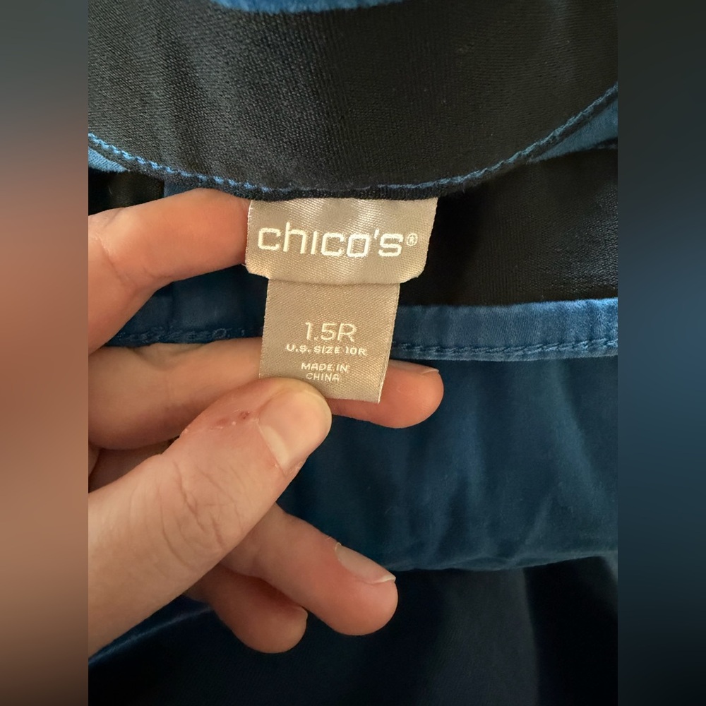 Chico's Vibrant Blue Straight Leg Pants size 1.5 R (Size M 10) - Picture 3 of 10
